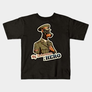 Doberman soldier Kids T-Shirt